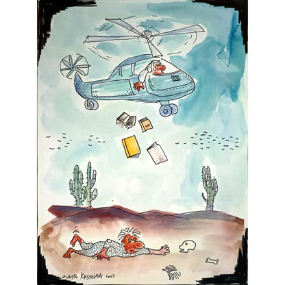 Zlatko Krstevski 29x21cm Orijinal Karikatür BOD04700