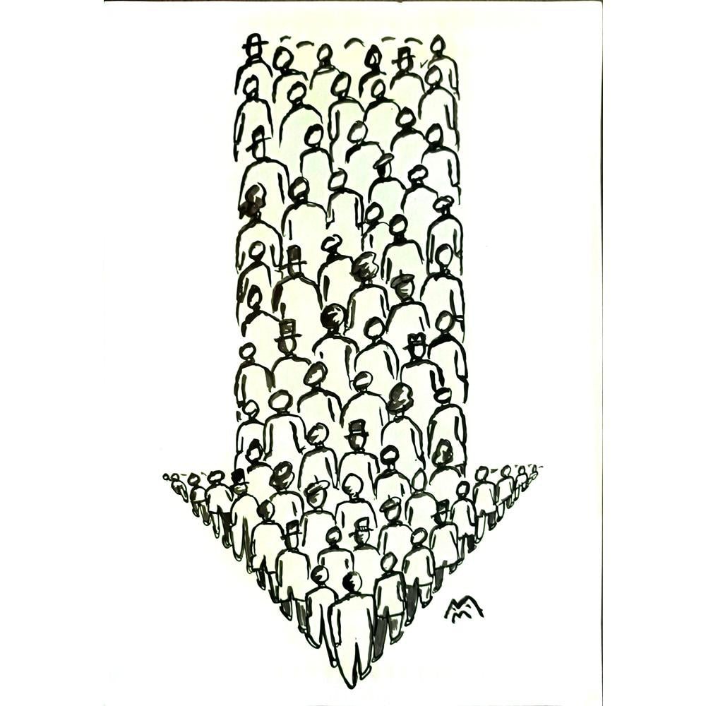Mileta Miloradovic 29x21cm Orijinal Karikatür BOD04710