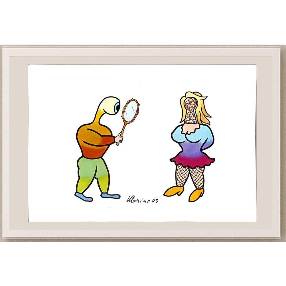 Marino Tarizzo 29x21cm Orijinal Karikatür BOD04721