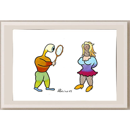 Marino Tarizzo 29x21cm Orijinal Karikatür BOD04721