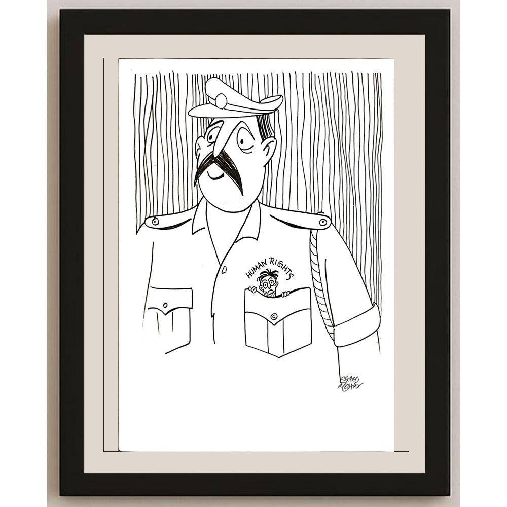 Syam Mohan 29x21cm Orijinal Karikatür BOD04722