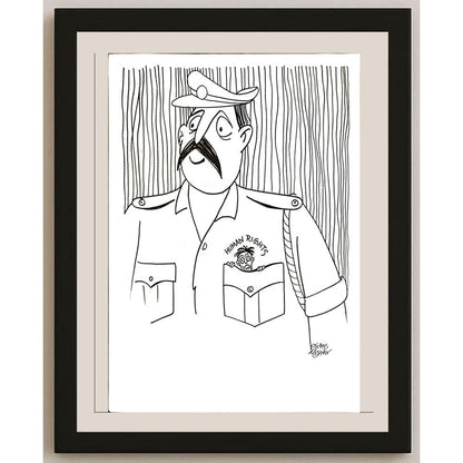 Syam Mohan 29x21cm Orijinal Karikatür BOD04722