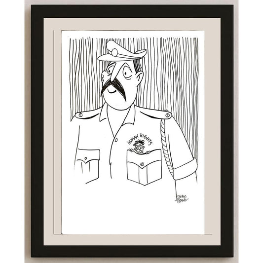 Syam Mohan 29x21cm Orijinal Karikatür BOD04722