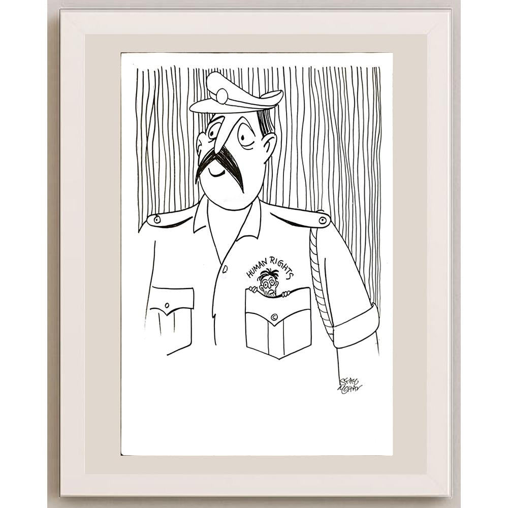 Syam Mohan 29x21cm Orijinal Karikatür BOD04722