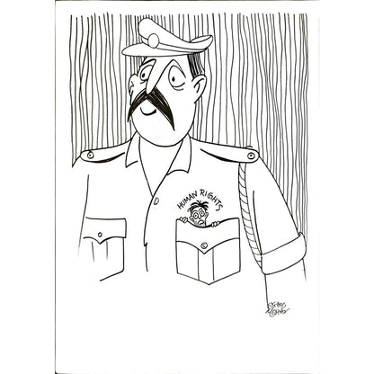 Syam Mohan 29x21cm Orijinal Karikatür BOD04722