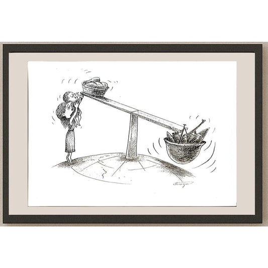 Wolfgang Schlegel 29x21cm Orijinal Karikatür BOD04723