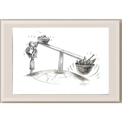 Wolfgang Schlegel 29x21cm Orijinal Karikatür BOD04723