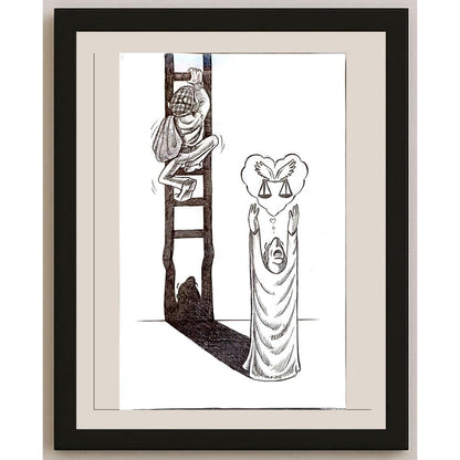 Massood Abrishaman 21x19cm Orijinal Karikatür BOD04725