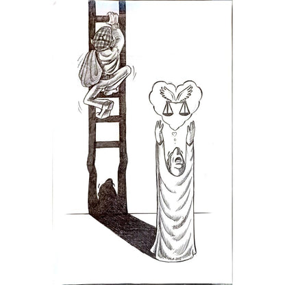 Massood Abrishaman 21x19cm Orijinal Karikatür BOD04725