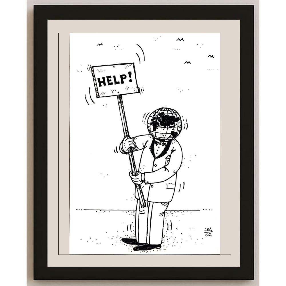 Vladimir Kuba 21x15cm Orijinal Karikatür BOD04733