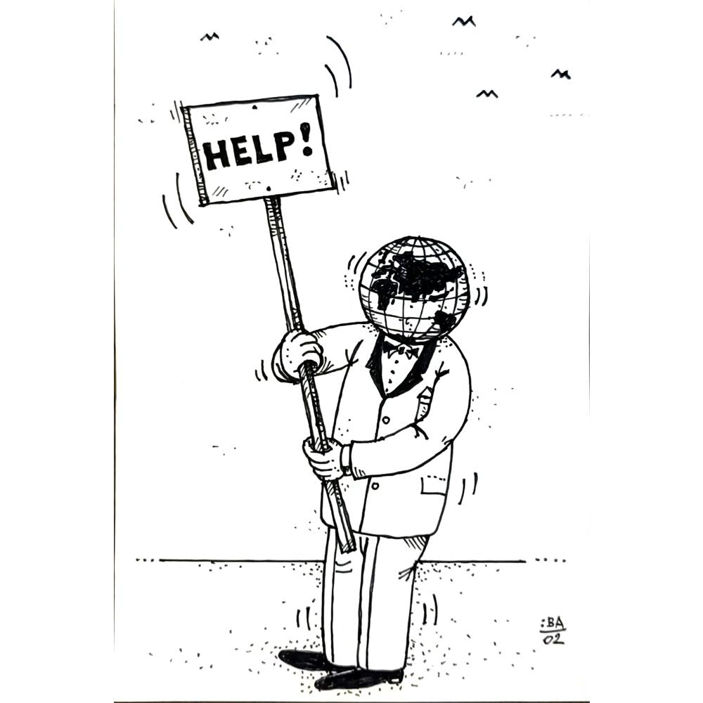 Vladimir Kuba 21x15cm Orijinal Karikatür BOD04733