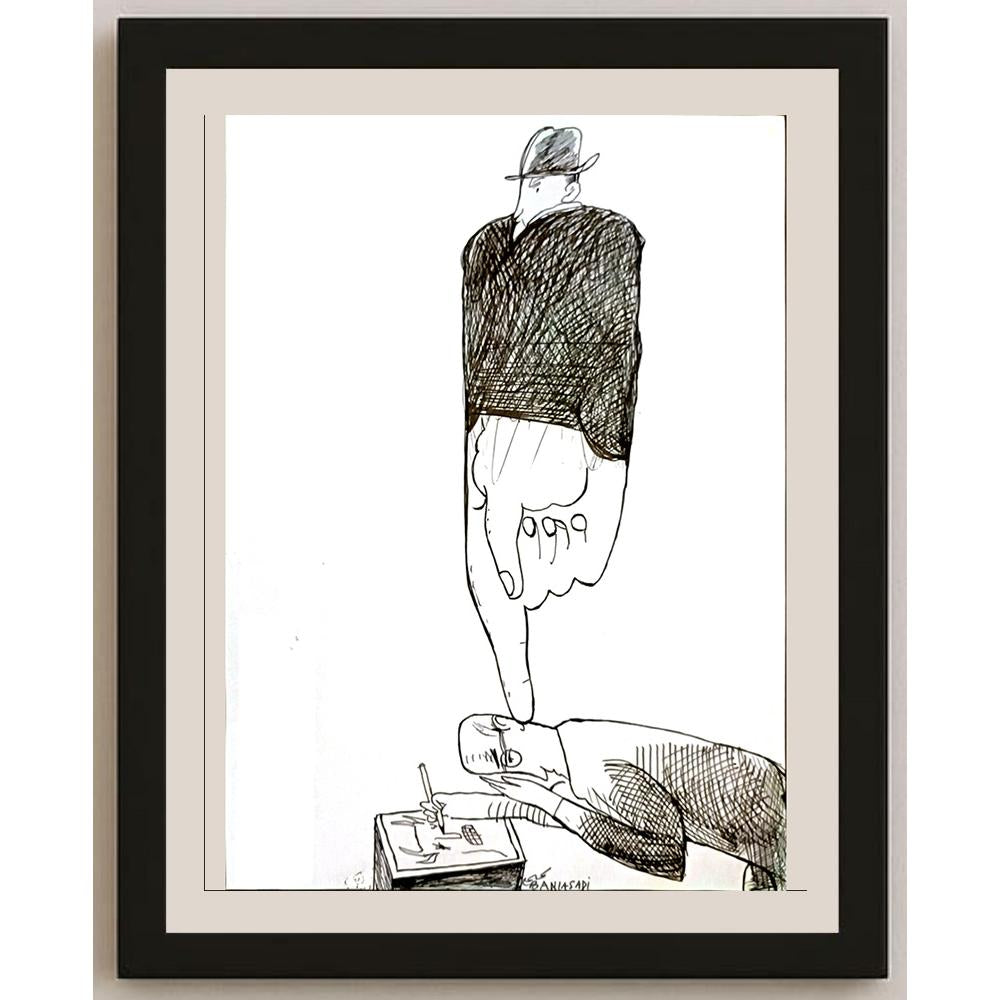 Baniasadi Mohammad Ali 29x21cm Orijinal Karikatür BOD04737