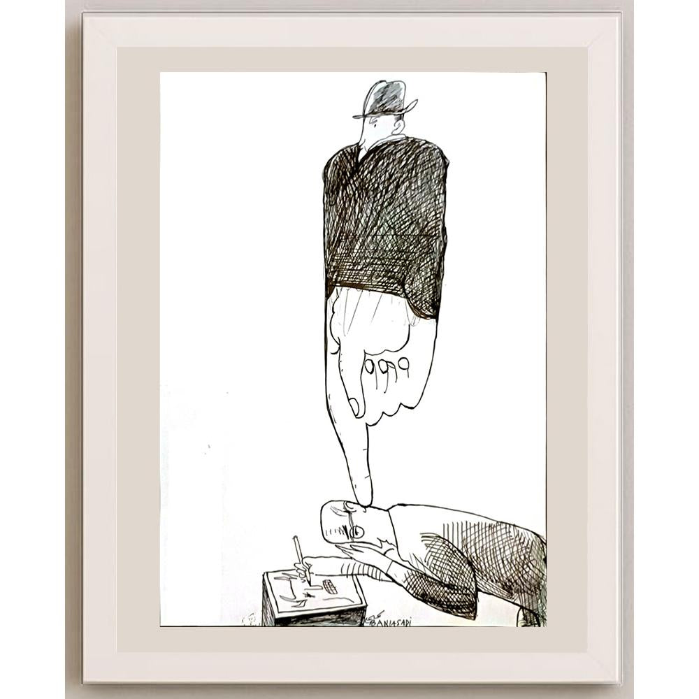 Baniasadi Mohammad Ali 29x21cm Orijinal Karikatür BOD04737