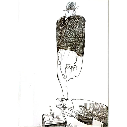 Baniasadi Mohammad Ali 29x21cm Orijinal Karikatür BOD04737