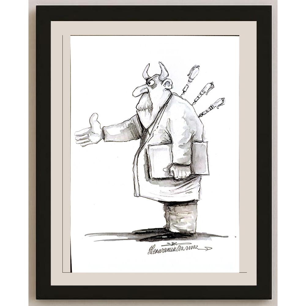 Goran Celicanin 25x17cm Orijinal Karikatür BOD04743