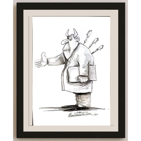 Goran Celicanin 25x17cm Orijinal Karikatür BOD04743