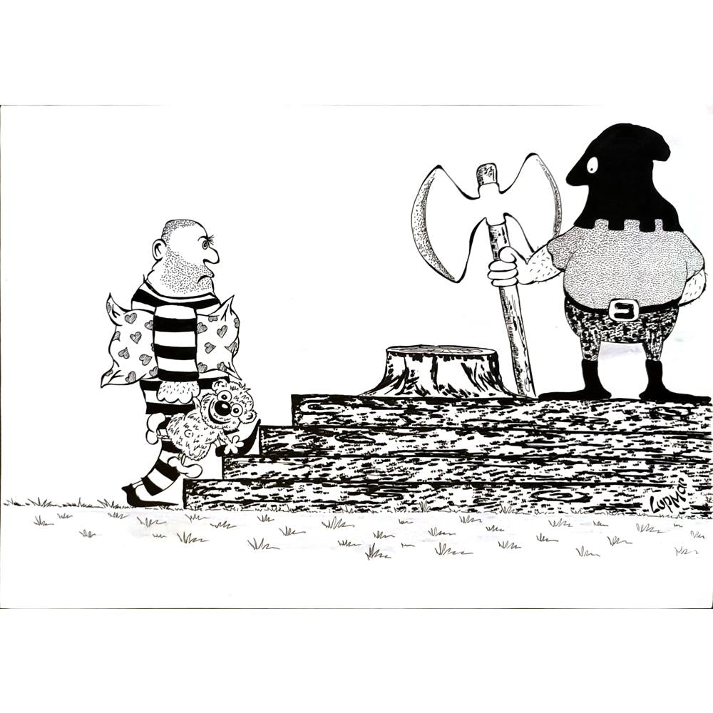 Marian Lupu 29x21cm Orijinal Karikatür BOD04764
