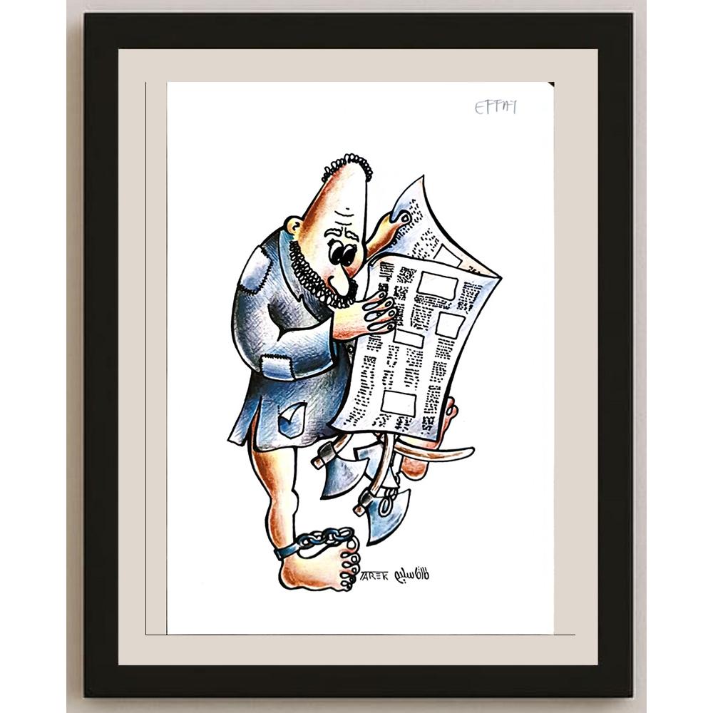 Tarek Seliem Mikhail 29x21cm Orijinal Karikatür BOD04766