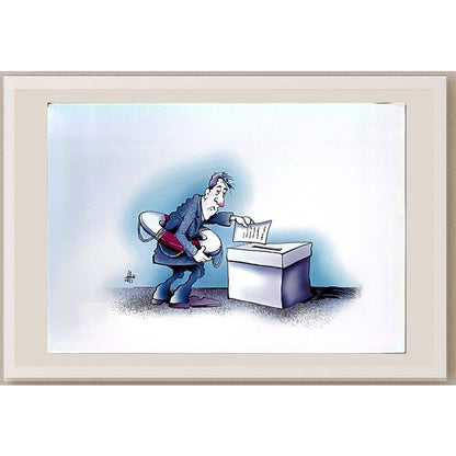 Nikola Otas 29x21cm Orijinal Karikatür BOD04785