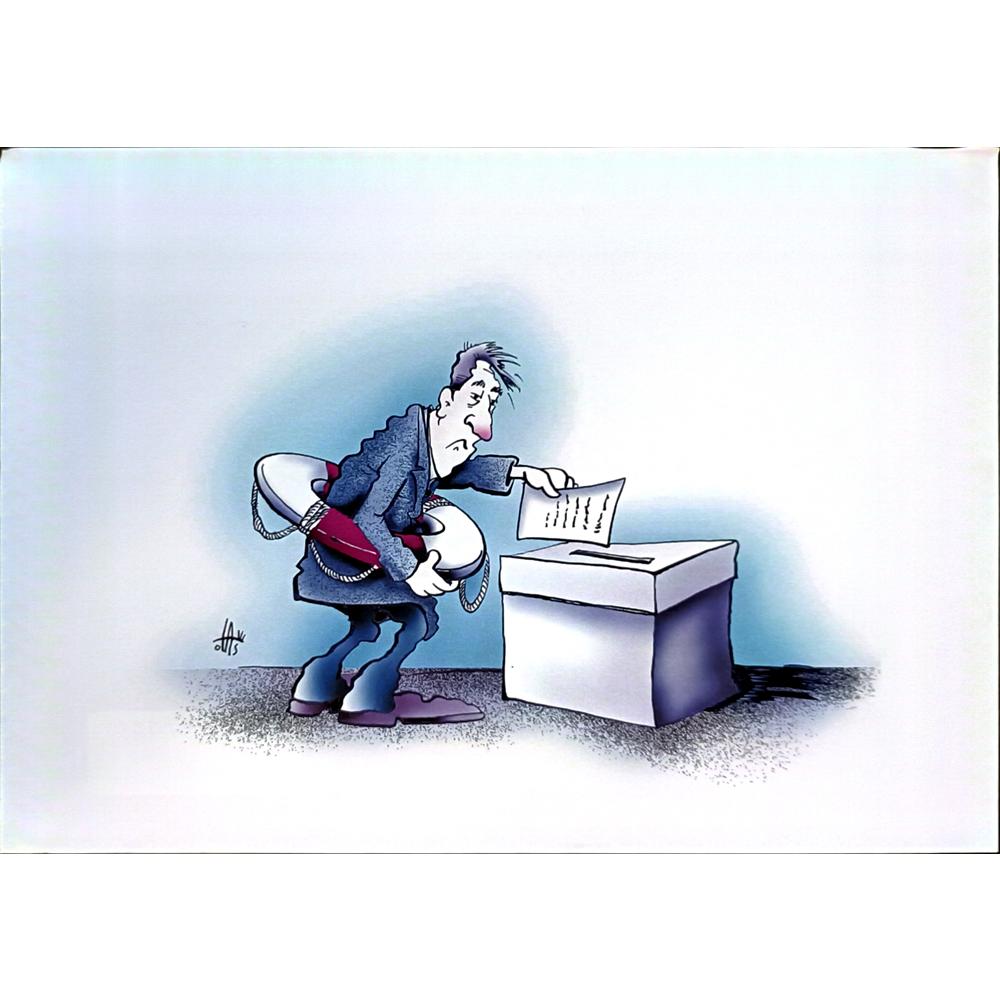 Nikola Otas 29x21cm Orijinal Karikatür BOD04785