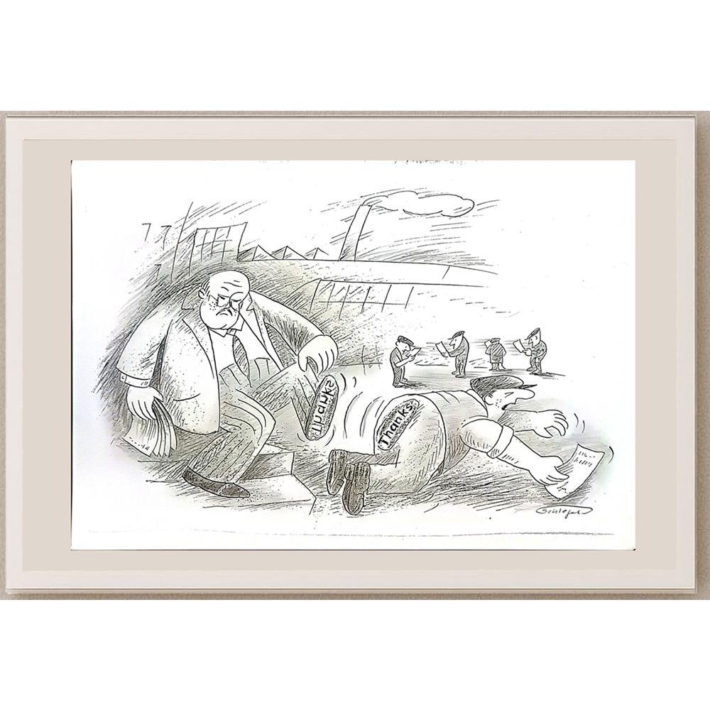 Wolfgang Schlegel 29x21cm Orijinal Karikatür BOD04792