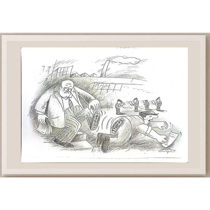 Wolfgang Schlegel 29x21cm Orijinal Karikatür BOD04792