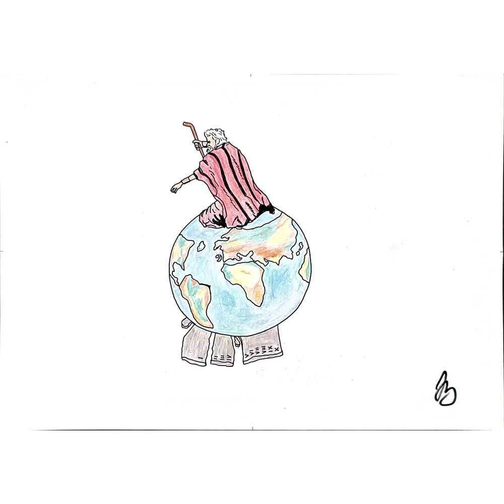 Janko Bucar 29x21cm Orijinal Karikatür BOD04794