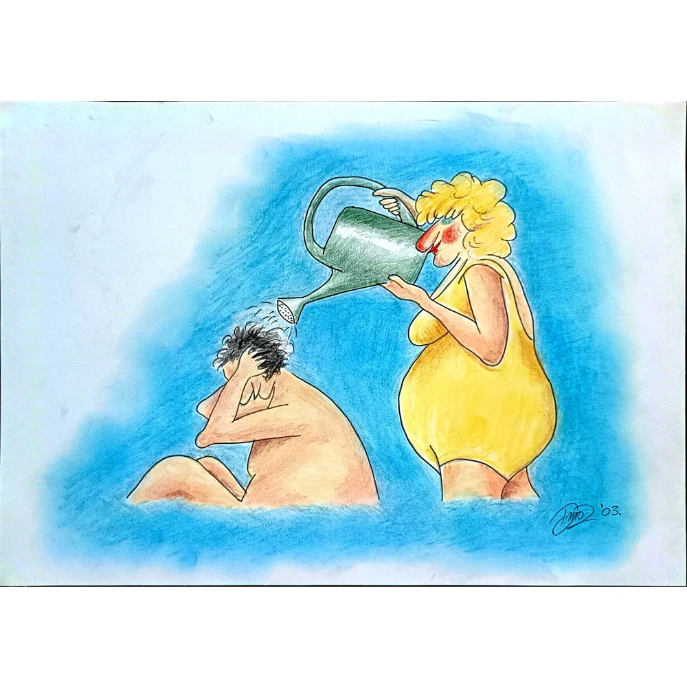 Duro Jovanovac 29x21cm Orijinal Karikatür BOD04795
