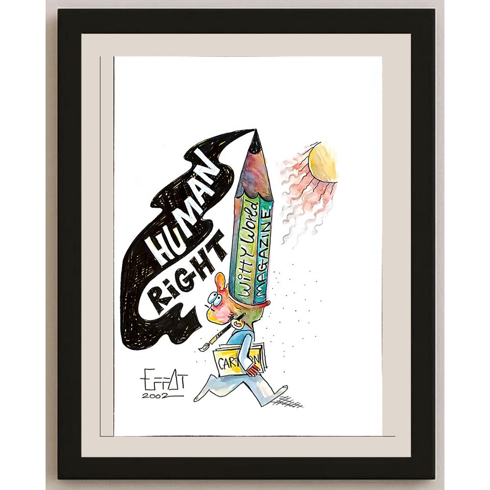 Mohammed Effat 25x17cm Orijinal Karikatür BOD04798