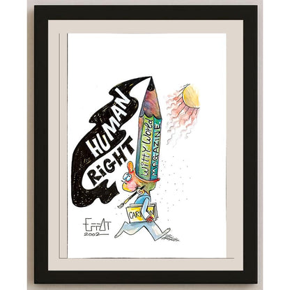 Mohammed Effat 25x17cm Orijinal Karikatür BOD04798