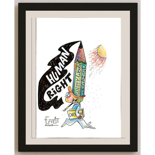 Mohammed Effat 25x17cm Orijinal Karikatür BOD04798
