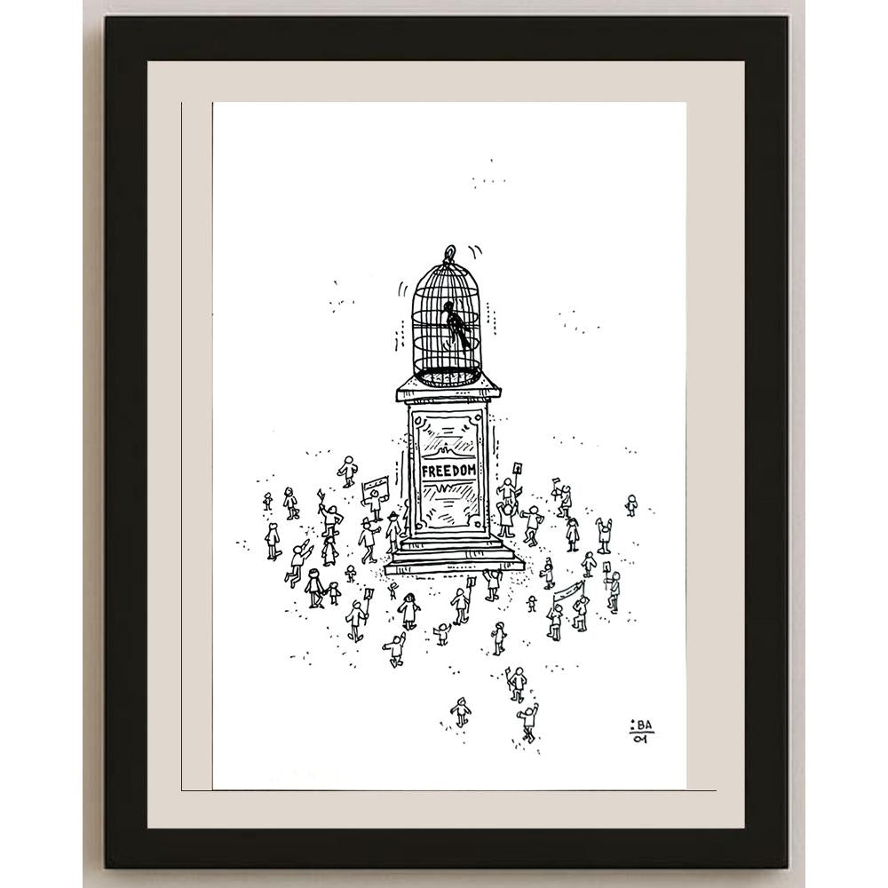 Vladimir Kuba 21x15cm Orijinal Karikatür BOD04802