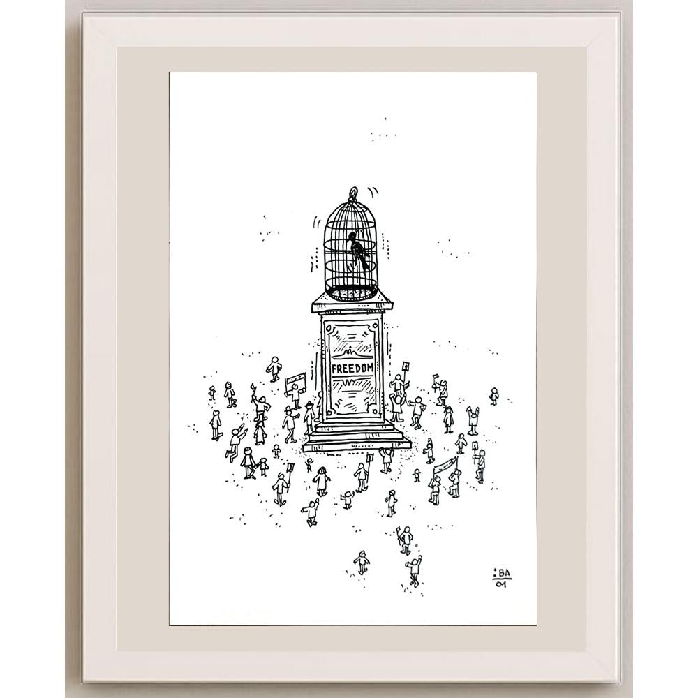 Vladimir Kuba 21x15cm Orijinal Karikatür BOD04802