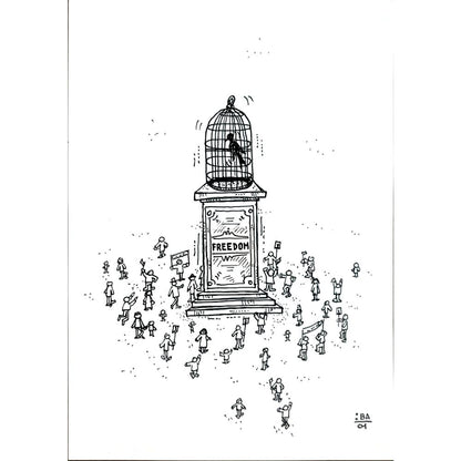 Vladimir Kuba 21x15cm Orijinal Karikatür BOD04802