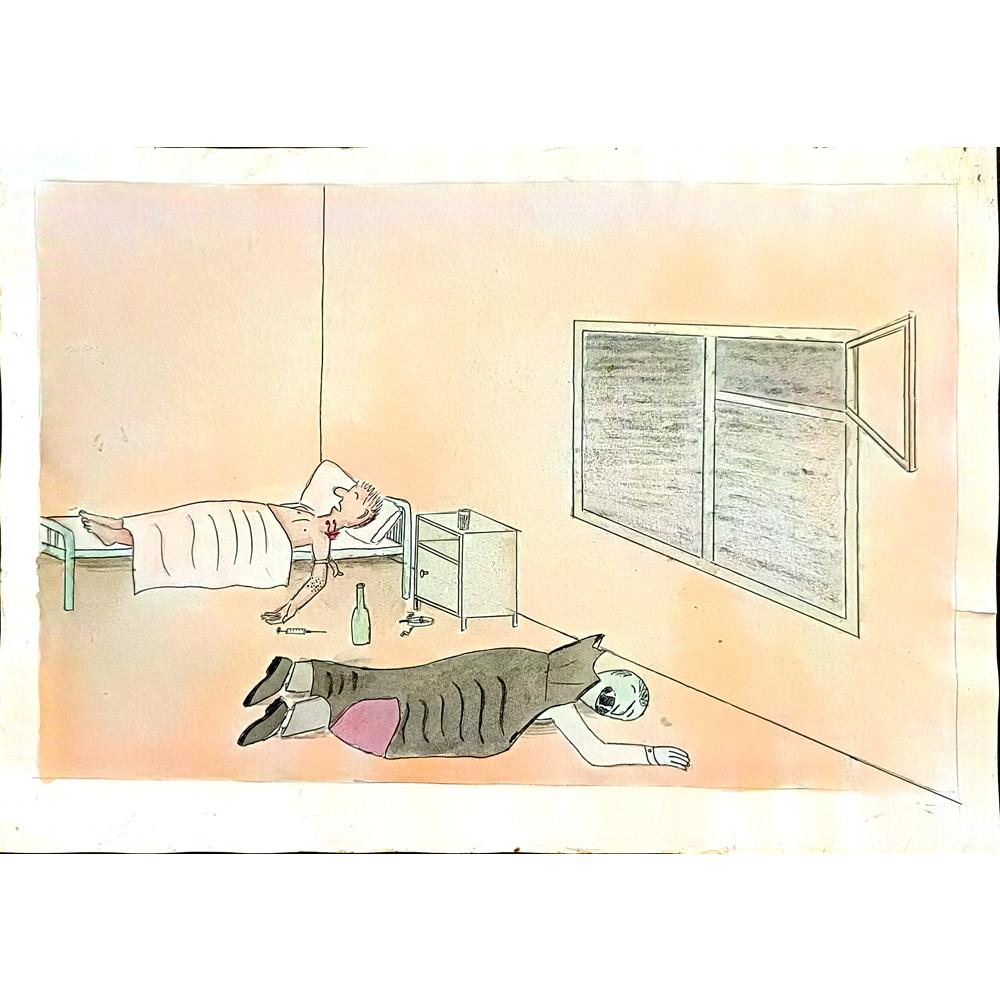 Sergey Lenshin 29x21cm Orijinal Karikatür BOD04814