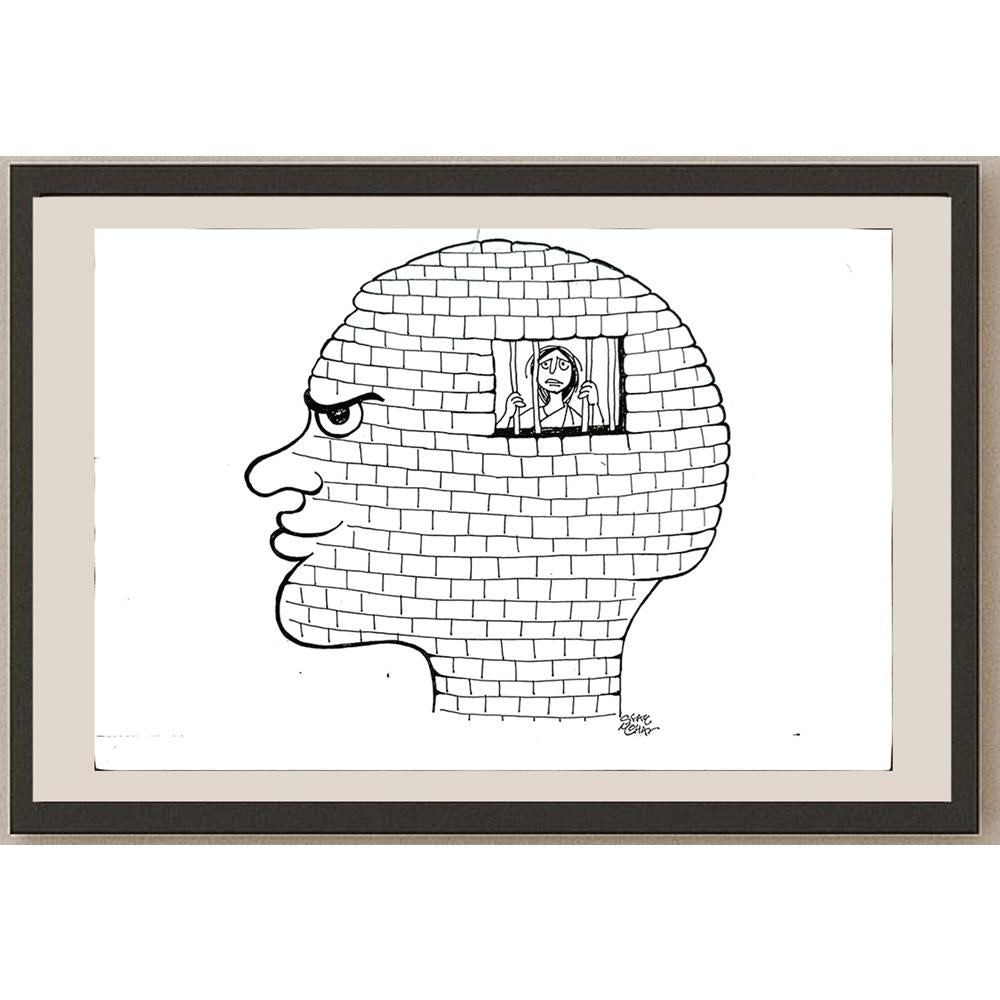 Syam Mohan 29x21cm Orijinal Karikatür BOD04816