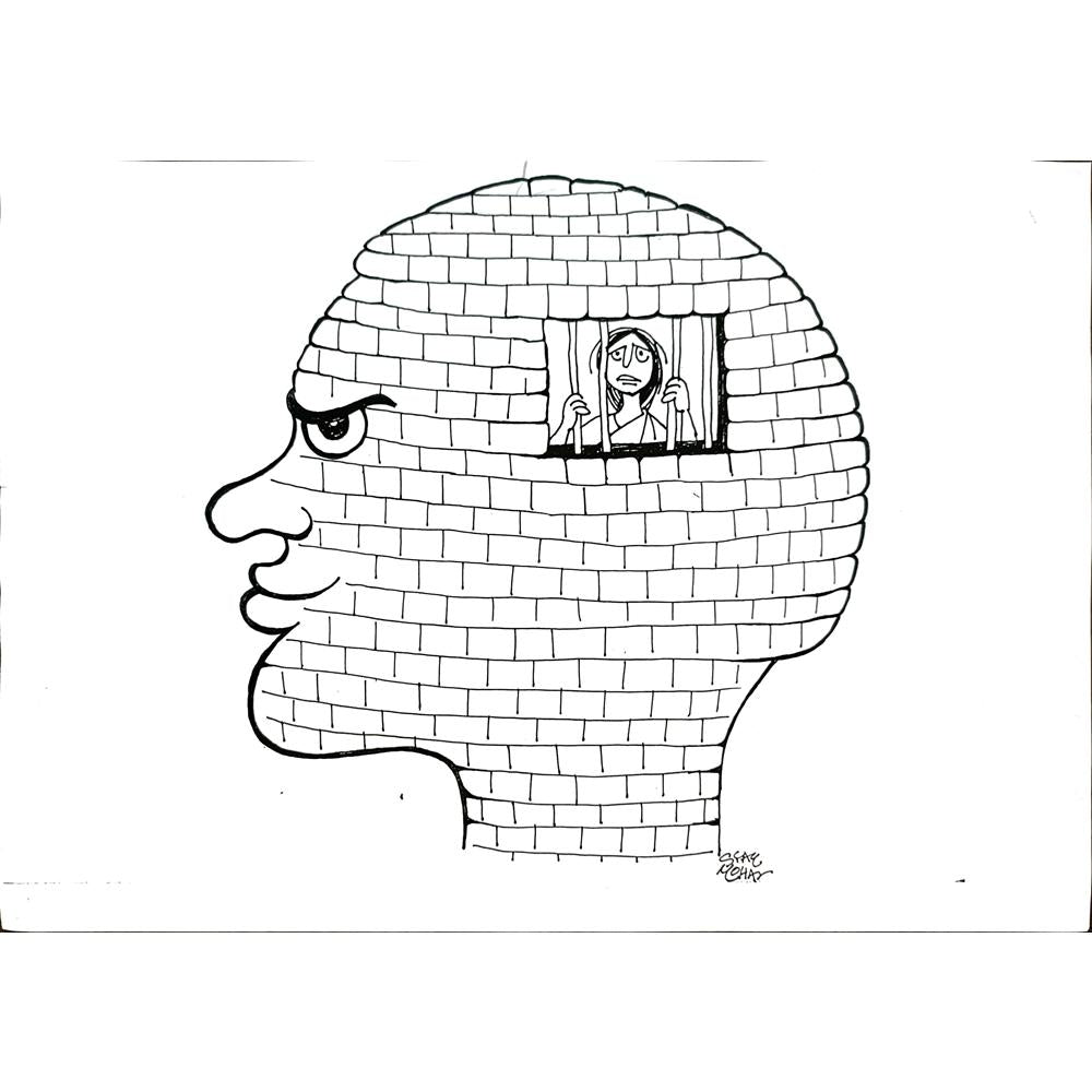 Syam Mohan 29x21cm Orijinal Karikatür BOD04816