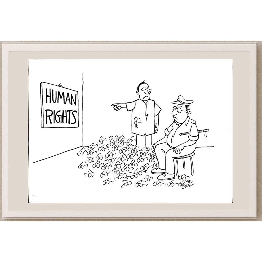 Syam Mohan 29x21cm Orijinal Karikatür BOD04818