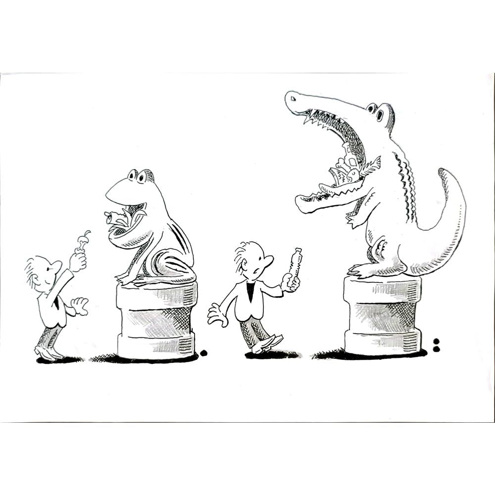 Ma Heng Chao 21x16cm Orijinal Karikatür BOD04820