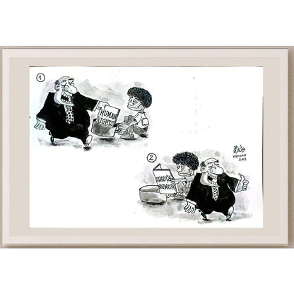 Nguyen Huu Due 25x17cm Orijinal Karikatür BOD04826