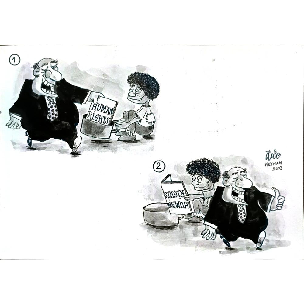 Nguyen Huu Due 25x17cm Orijinal Karikatür BOD04826