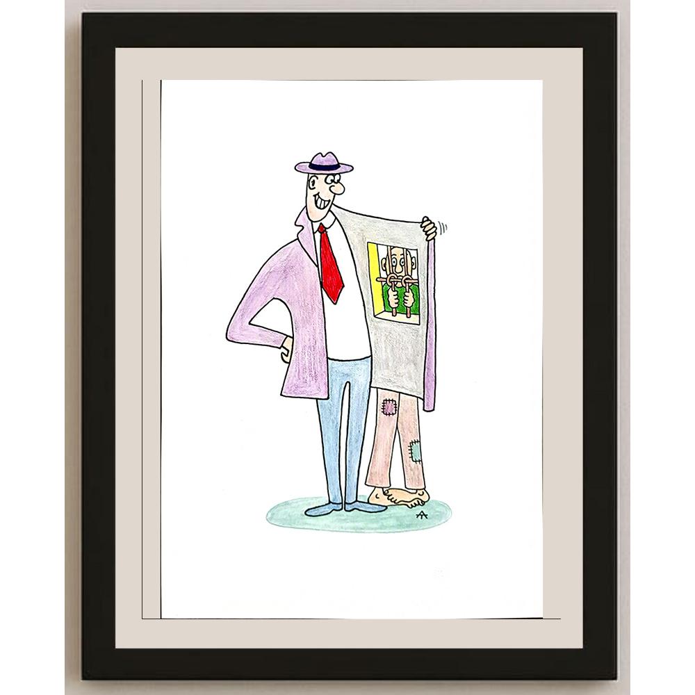 Alexei Talimonov 29x21cm Orijinal Karikatür BOD04827