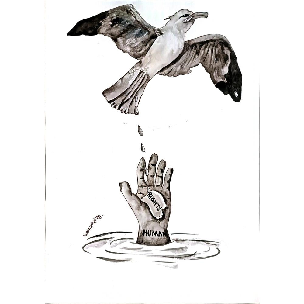 Ali Aghaeyi 29x21cm Orijinal Karikatür BOD04832
