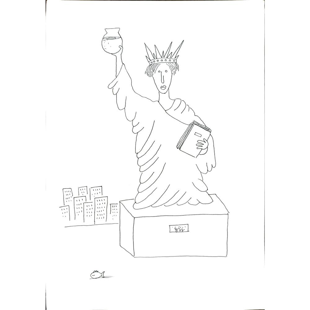 Masoud Ziaei Zardkhashosei 29x21cm Orijinal Karikatür BOD04840
