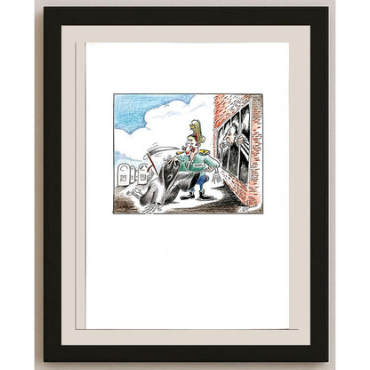 Willem Henkes 29x21cm Orijinal Karikatür BOD04841