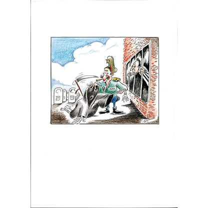 Willem Henkes 29x21cm Orijinal Karikatür BOD04841