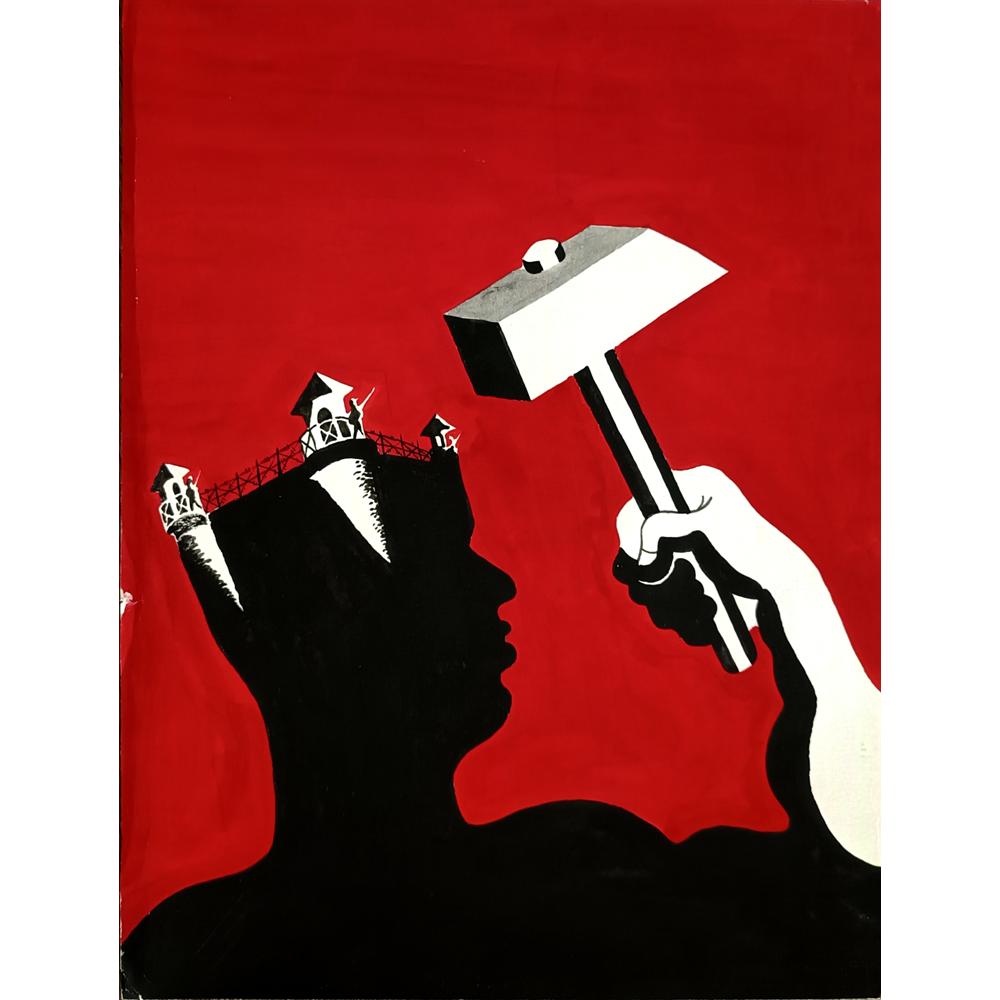 Li Hai Feng 27x23cm Orijinal Karikatür BOD04848