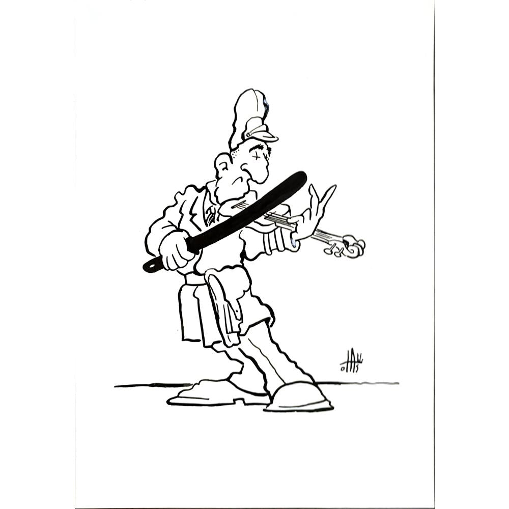 Nikola Otas 29x21cm Orijinal Karikatür BOD04852
