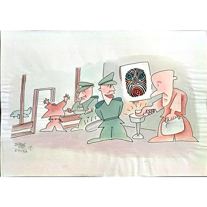 Song Hong Sang 29x21cm Orijinal Karikatür BOD04853