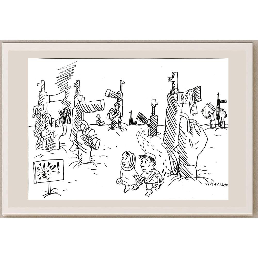 Jan Tomaschoff 29x21cm Orijinal Karikatür BOD04856